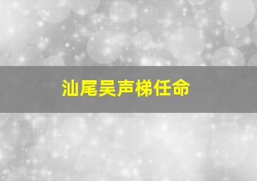 汕尾吴声梯任命