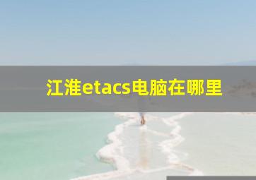 江淮etacs电脑在哪里