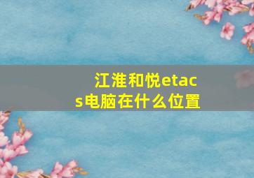 江淮和悦etacs电脑在什么位置