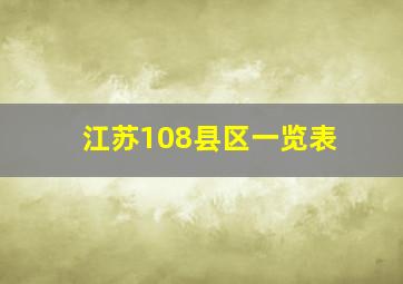 江苏108县区一览表