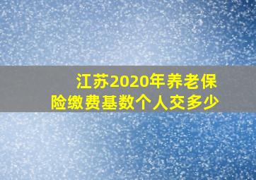 江苏2020年养老保险缴费基数个人交多少