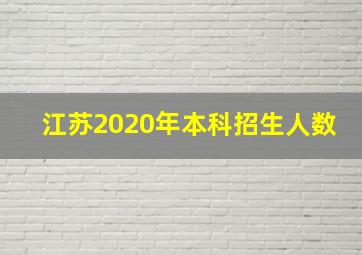 江苏2020年本科招生人数