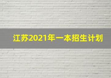 江苏2021年一本招生计划