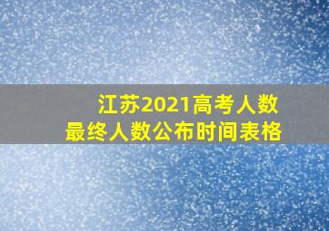 江苏2021高考人数最终人数公布时间表格