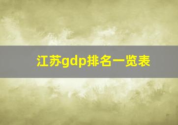 江苏gdp排名一览表