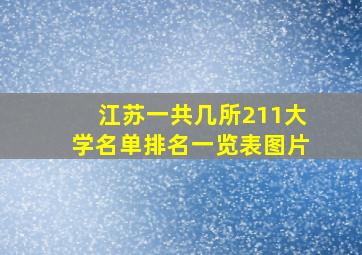 江苏一共几所211大学名单排名一览表图片