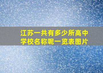 江苏一共有多少所高中学校名称呢一览表图片