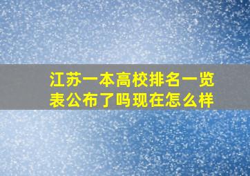 江苏一本高校排名一览表公布了吗现在怎么样