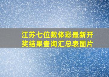 江苏七位数体彩最新开奖结果查询汇总表图片