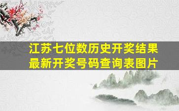 江苏七位数历史开奖结果最新开奖号码查询表图片