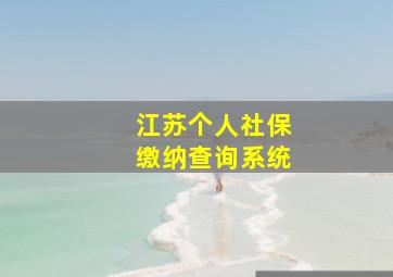 江苏个人社保缴纳查询系统