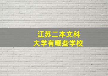 江苏二本文科大学有哪些学校