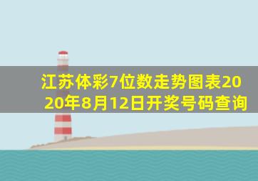 江苏体彩7位数走势图表2020年8月12日开奖号码查询