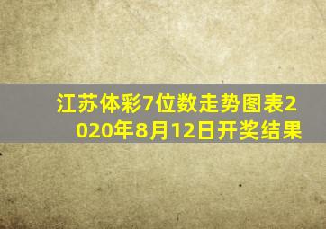 江苏体彩7位数走势图表2020年8月12日开奖结果