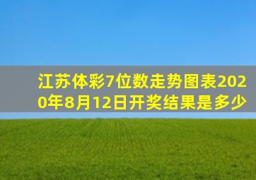 江苏体彩7位数走势图表2020年8月12日开奖结果是多少