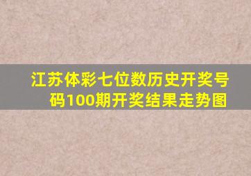 江苏体彩七位数历史开奖号码100期开奖结果走势图