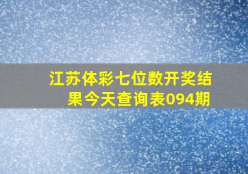 江苏体彩七位数开奖结果今天查询表094期