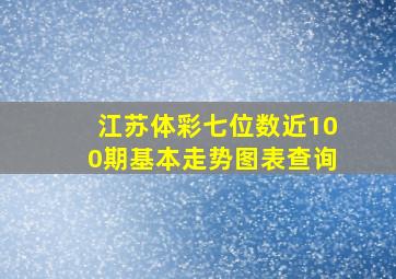 江苏体彩七位数近100期基本走势图表查询