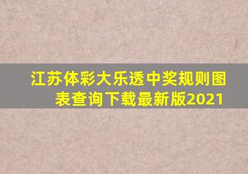 江苏体彩大乐透中奖规则图表查询下载最新版2021