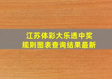 江苏体彩大乐透中奖规则图表查询结果最新