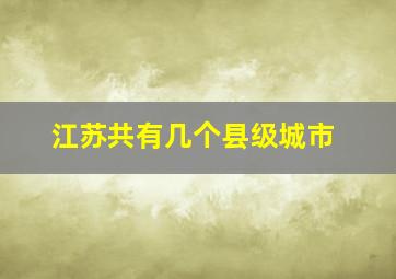 江苏共有几个县级城市