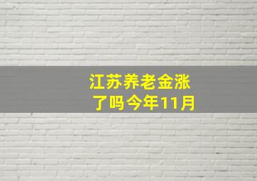 江苏养老金涨了吗今年11月