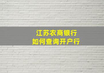 江苏农商银行如何查询开户行