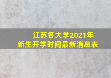 江苏各大学2021年新生开学时间最新消息表