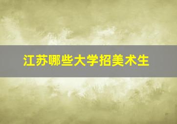 江苏哪些大学招美术生