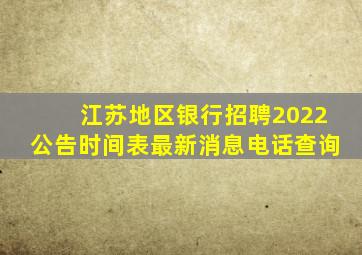 江苏地区银行招聘2022公告时间表最新消息电话查询