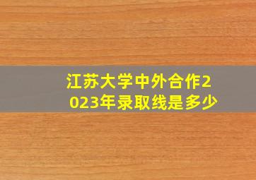 江苏大学中外合作2023年录取线是多少