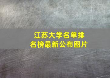 江苏大学名单排名榜最新公布图片