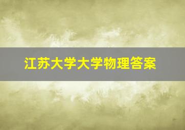 江苏大学大学物理答案