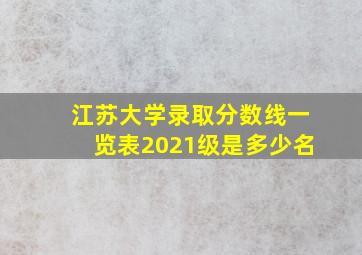 江苏大学录取分数线一览表2021级是多少名