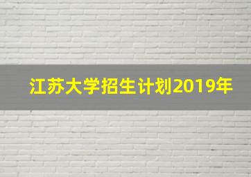 江苏大学招生计划2019年