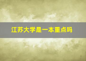 江苏大学是一本重点吗