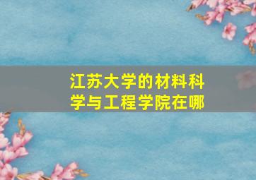 江苏大学的材料科学与工程学院在哪