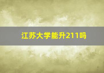 江苏大学能升211吗