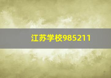 江苏学校985211