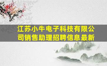 江苏小牛电子科技有限公司销售助理招聘信息最新