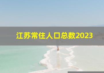 江苏常住人口总数2023