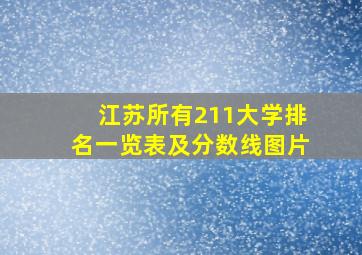 江苏所有211大学排名一览表及分数线图片