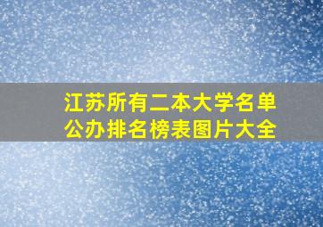 江苏所有二本大学名单公办排名榜表图片大全