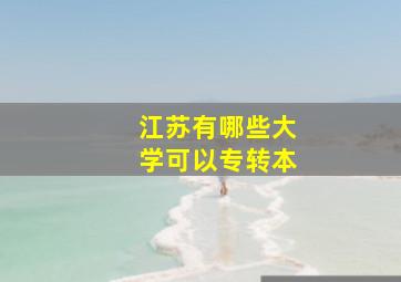 江苏有哪些大学可以专转本