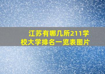 江苏有哪几所211学校大学排名一览表图片