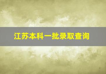 江苏本科一批录取查询