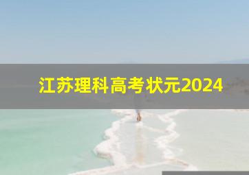 江苏理科高考状元2024