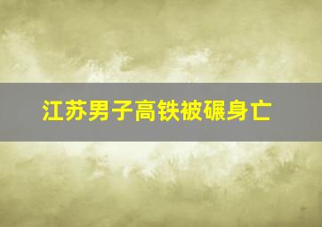 江苏男子高铁被碾身亡