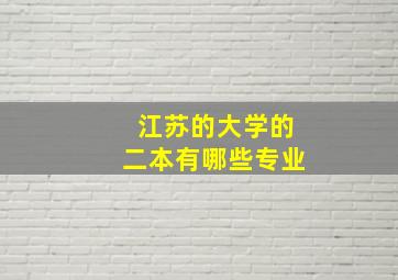 江苏的大学的二本有哪些专业