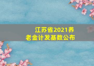 江苏省2021养老金计发基数公布